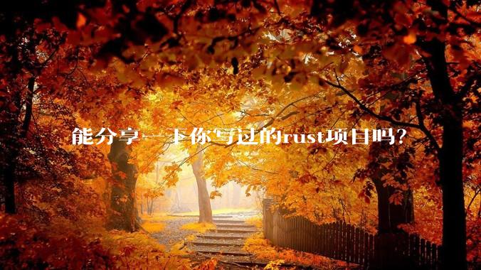 能分享一下你写过的rust项目吗？
