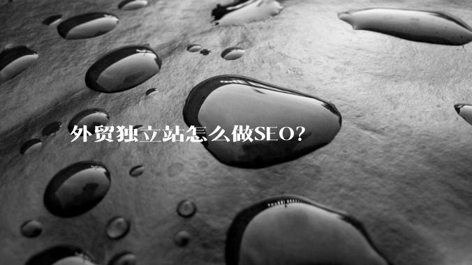 外贸独立站怎么做SEO？