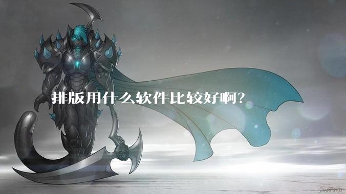 排版用什么软件比较好啊？
